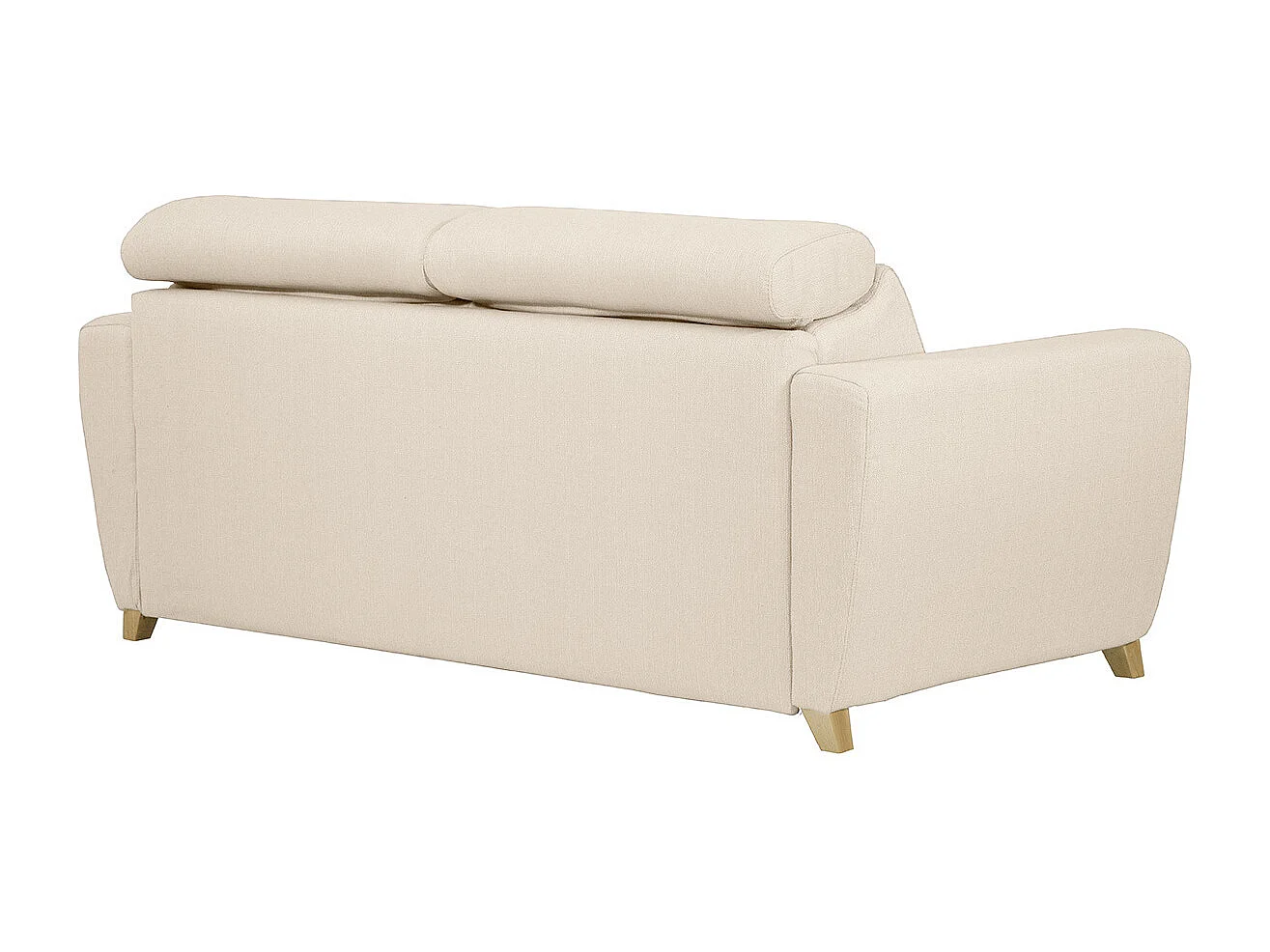 Schlafsofa verstellbare Kopfstütze naturbeige 140x190 cm GOYA