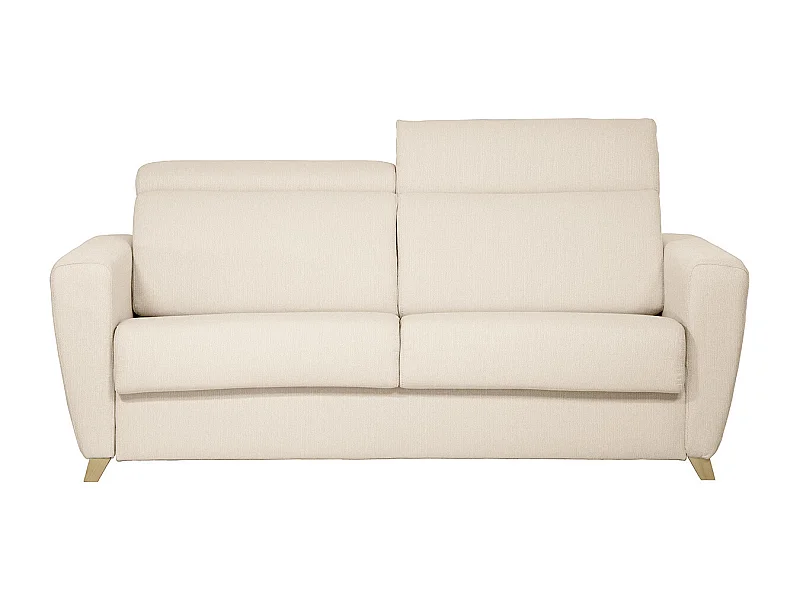 Schlafsofa verstellbare Kopfstütze naturbeige 140x190 cm GOYA