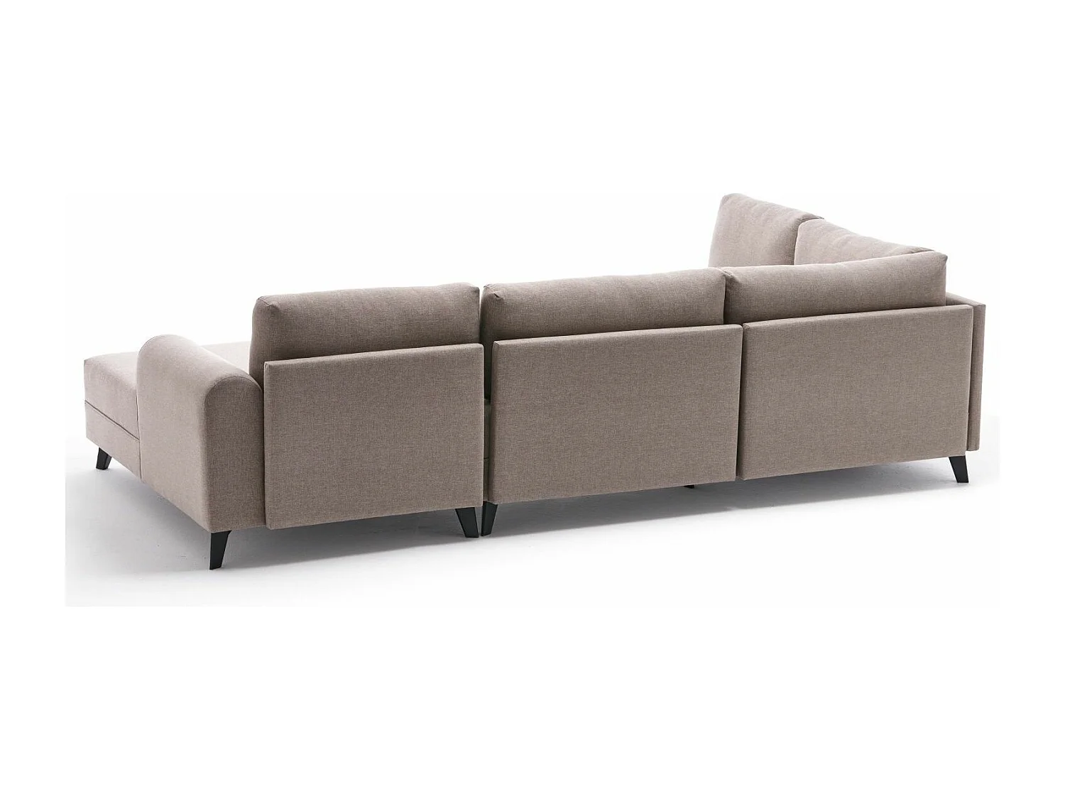 Canapé panoramique tissu beige méridiennes modulables Kinju 305cm