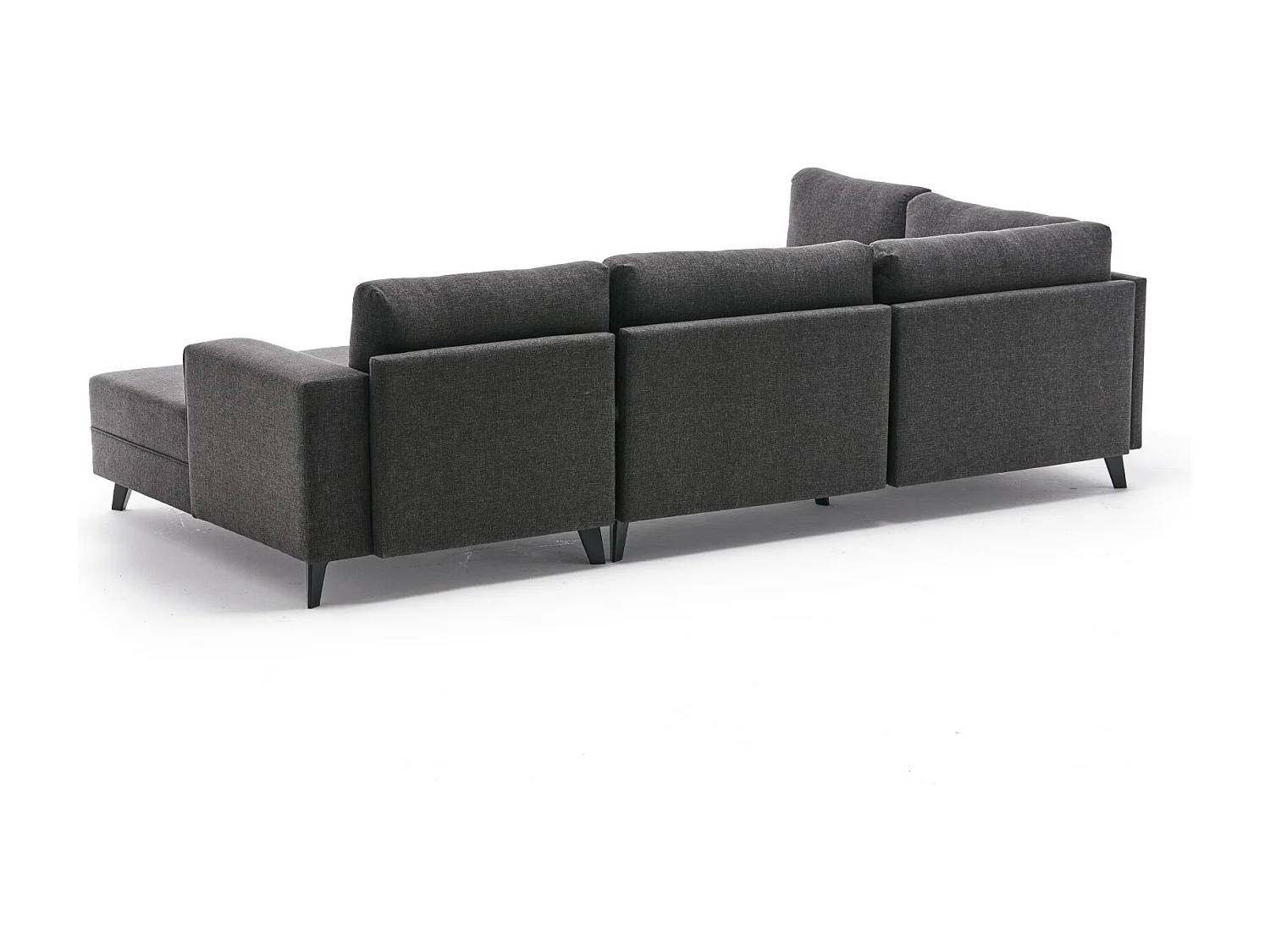 Canapé panoramique tissu anthracite méridiennes modulables Kinju 305cm