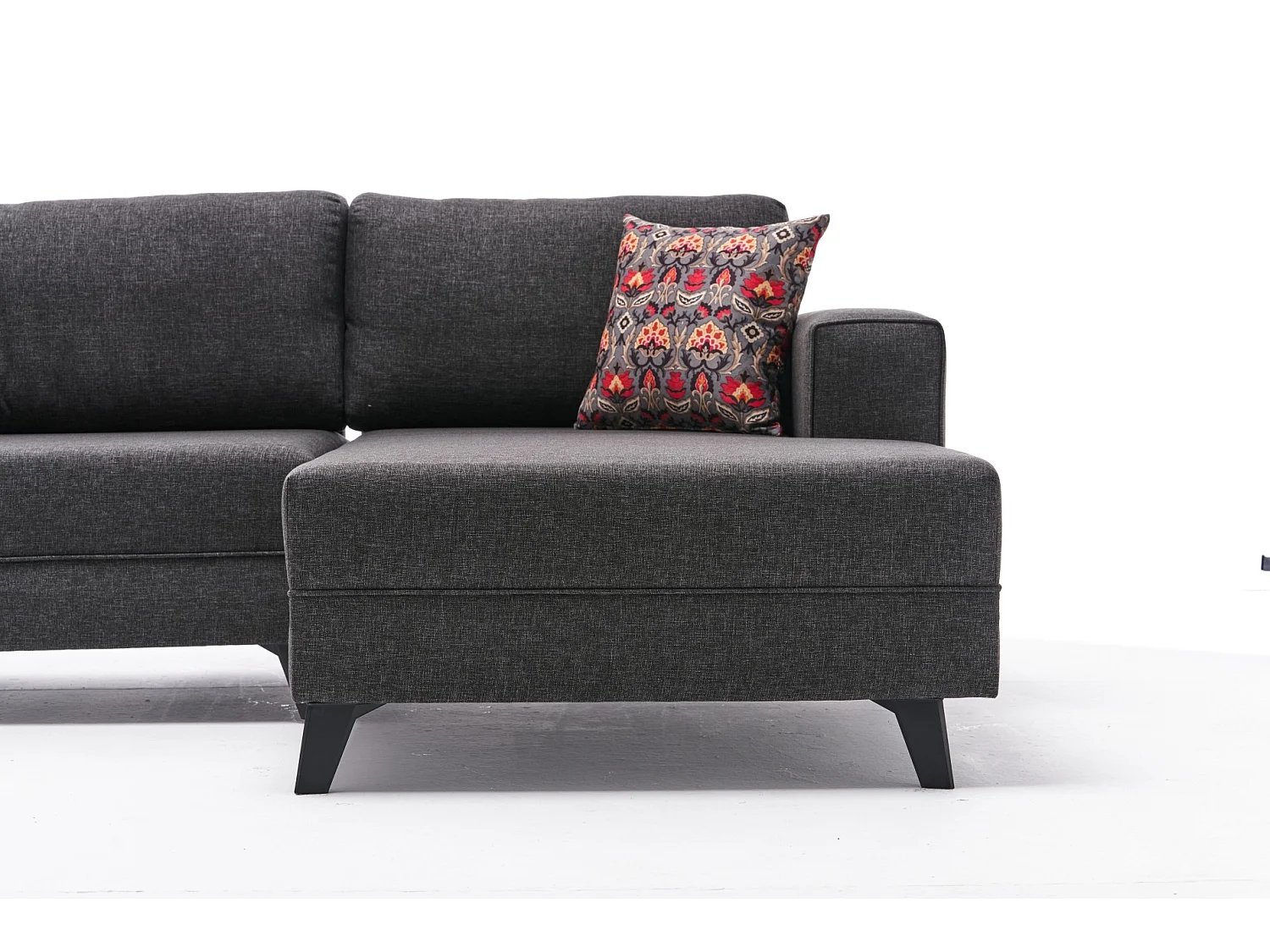 Canapé panoramique tissu anthracite méridiennes modulables Kinju 305cm