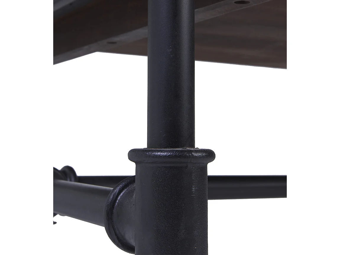 Table basse industrielle fer noir et bois de manguier marron Kouba 120cm