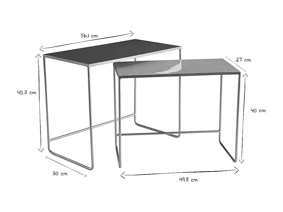 Ausziehbare Couchtische terrakotta, rosé und vergoldet (2er-Set) WESS