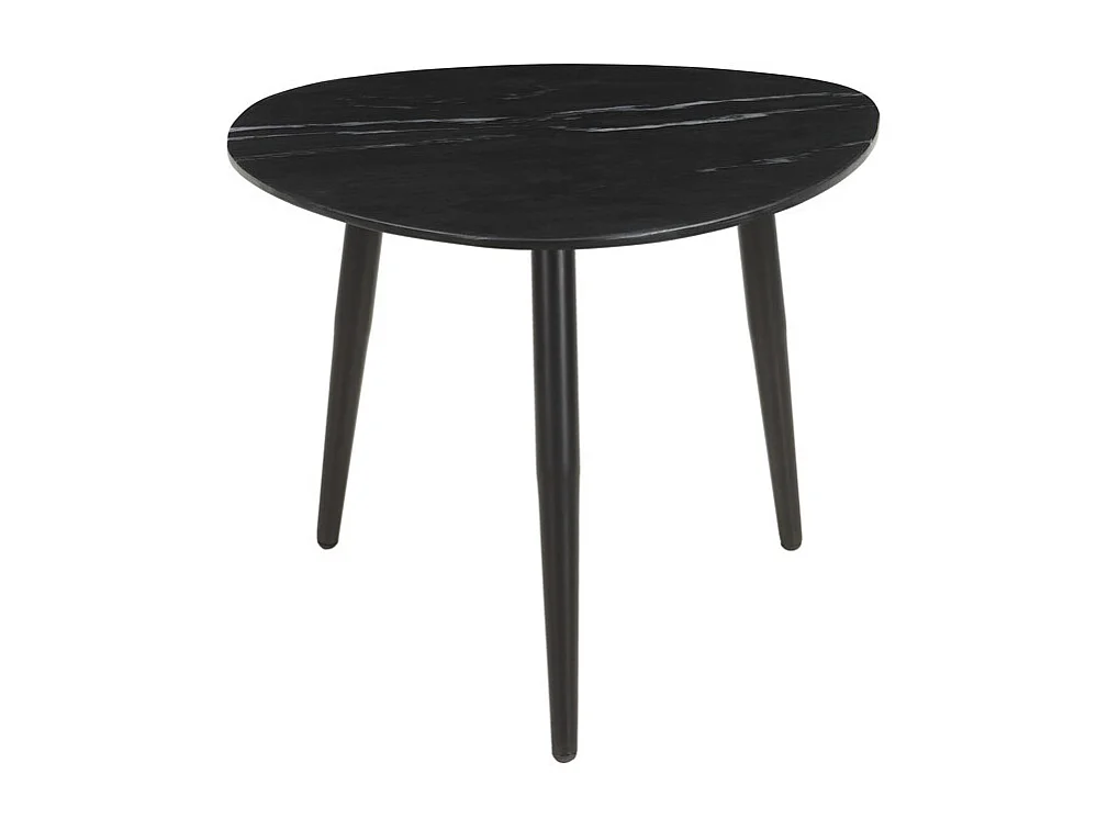 Set de 2 mesas de centro ovaladas de mármol negro y metal PLATZ