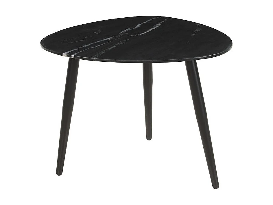 Set de 2 mesas de centro ovaladas de mármol negro y metal PLATZ