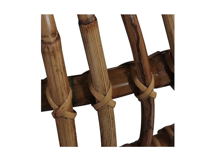 Table basse ronde rotin et teck massif foncé Maboo - Lot de 2