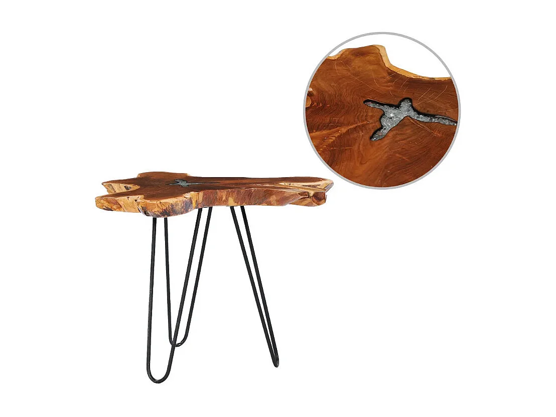Salontafel 70x45 cm massief teakhout en polyresin