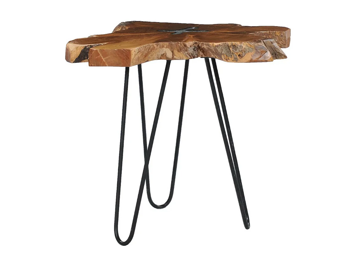 Salontafel 70x45 cm massief teakhout en polyresin