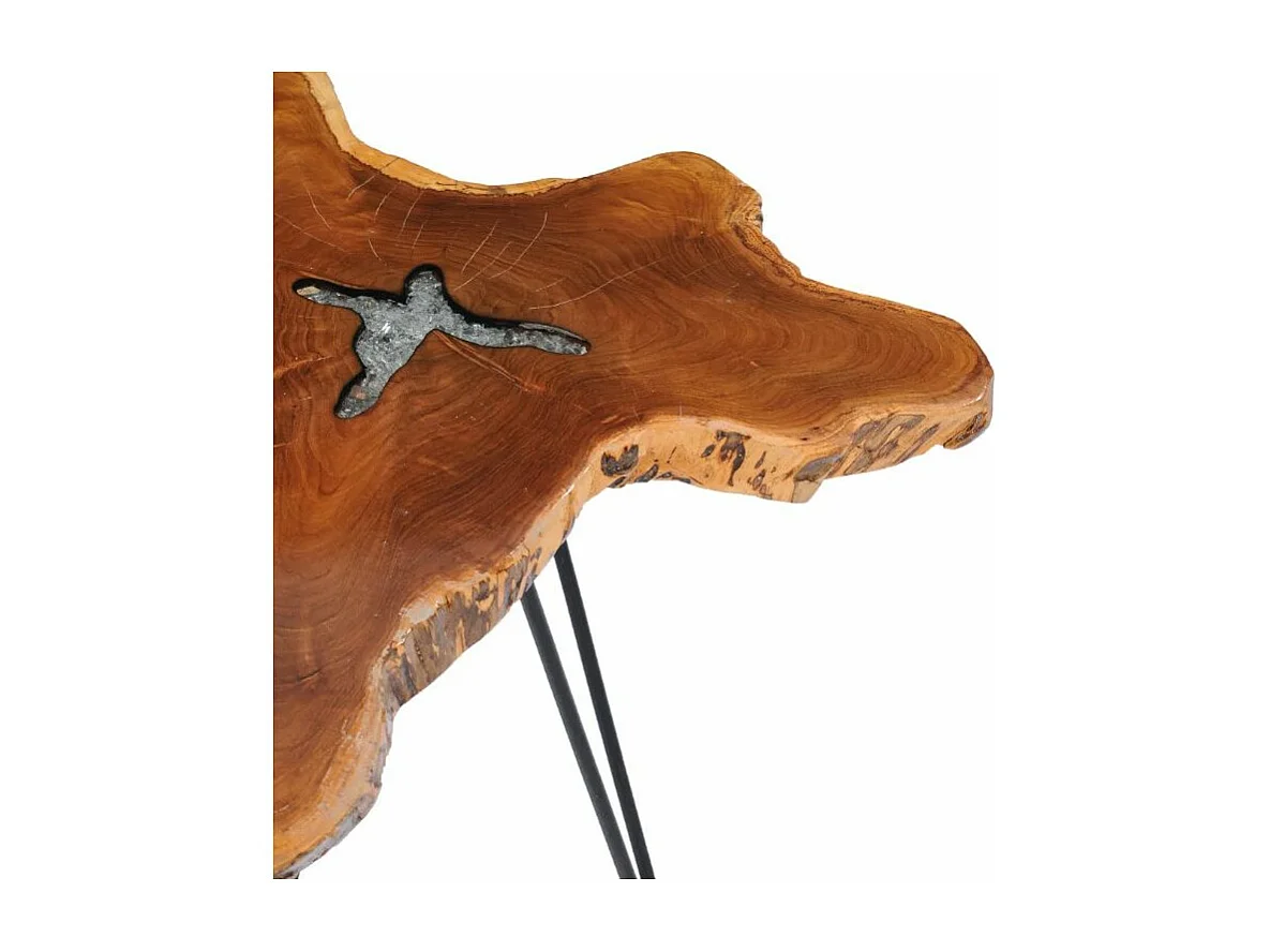 Salontafel 70x45 cm massief teakhout en polyresin