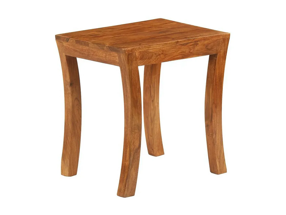Set de 3 tables gigognes acacia massif foncé Elcia