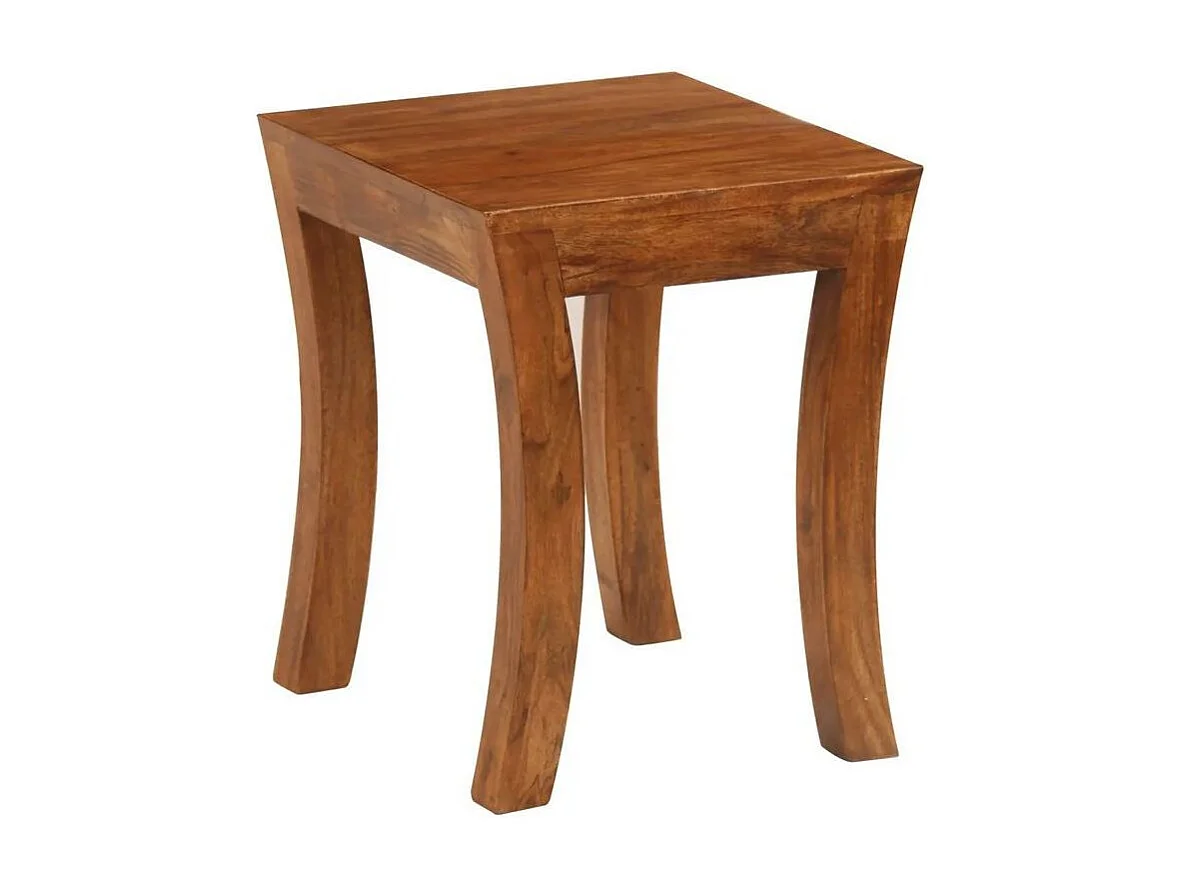 Set de 3 tables gigognes acacia massif foncé Elcia