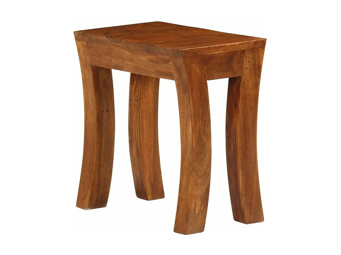 Set de 3 tables gigognes acacia massif foncé Elcia