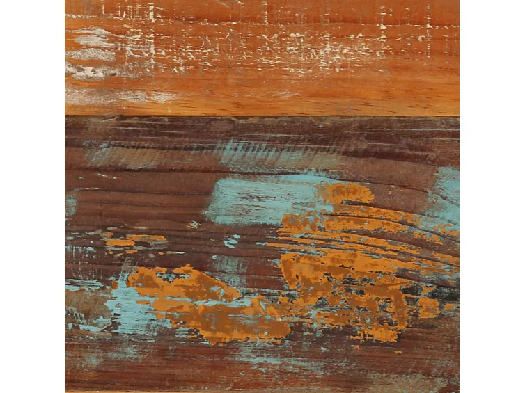 Table basse rectangulaire bois massif recyclé et métal noir Louane