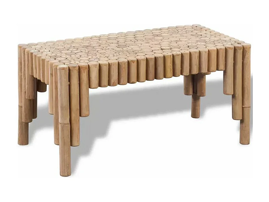 Table basse rectangulaire bambou clair Kyca 2