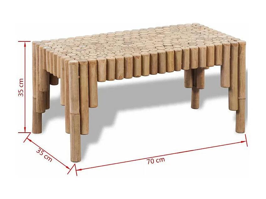 Table basse rectangulaire bambou clair Kyca 2