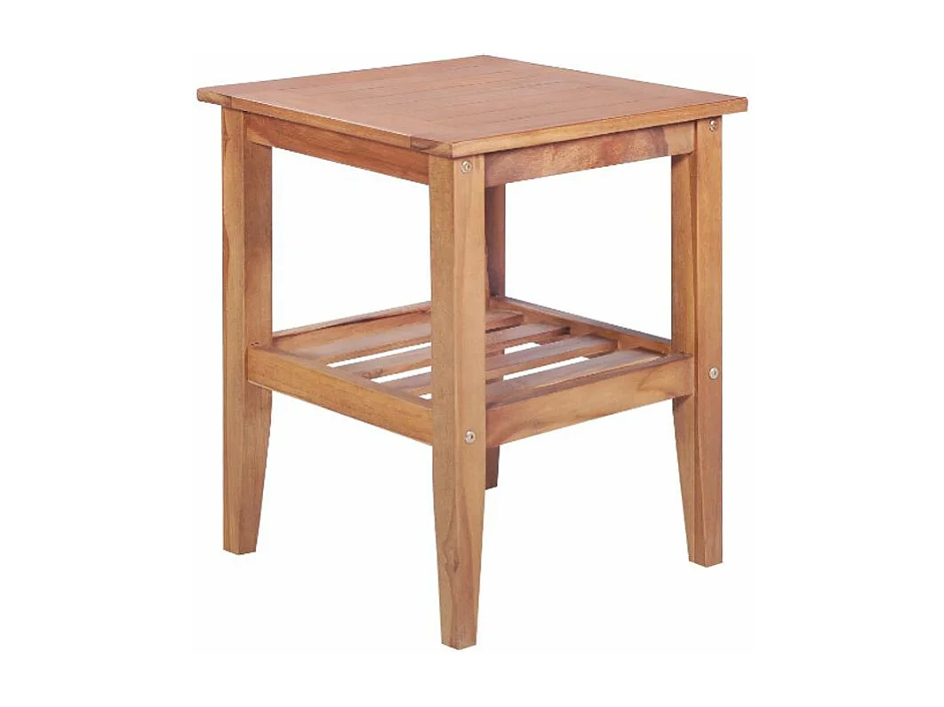 Table basse carrée teck massif clair Jarko