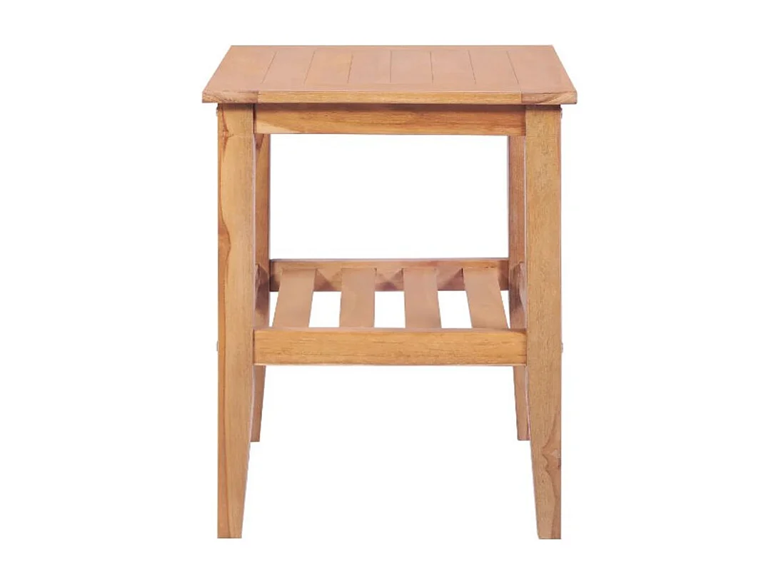 Table basse carrée teck massif clair Jarko