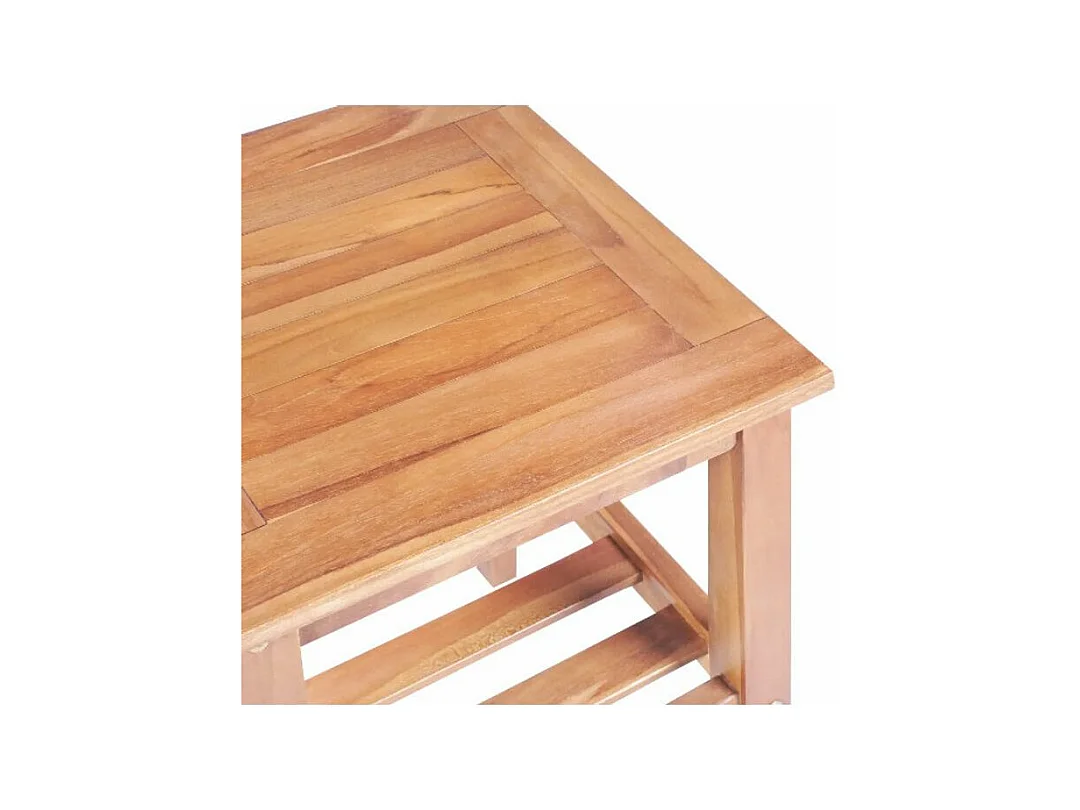 Table basse carrée teck massif clair Jarko