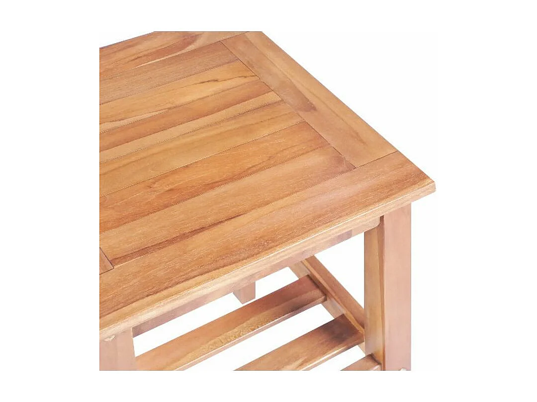 Table basse carrée teck massif clair Jarko