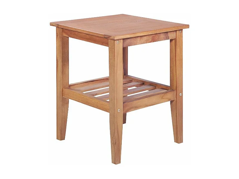 Table basse carrée teck massif clair Jarko