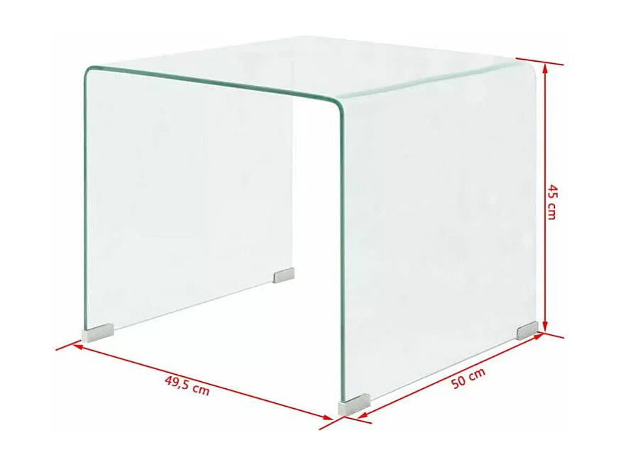 Table basse rectangulaire verre trempé transparent Niu 2