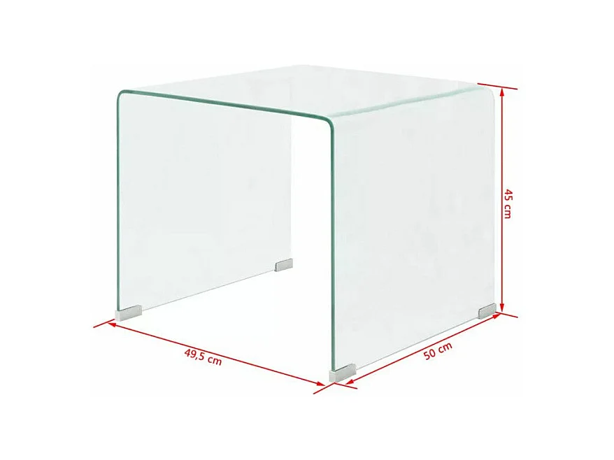 Table basse rectangulaire verre trempé transparent Niu 2