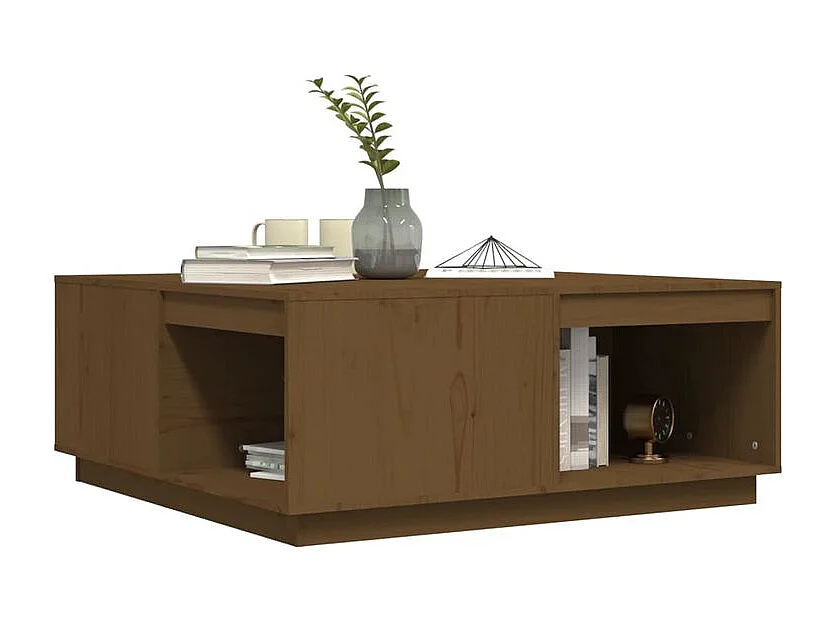 Table basse Marron miel 100x101x40,5 Bois massif de pin