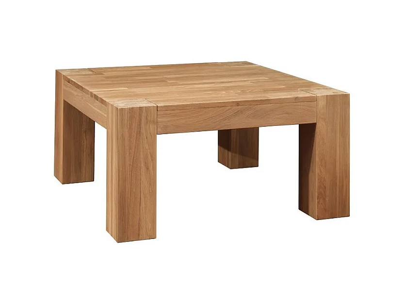 Table basse carrée en bois de chêne naturel Nordo 90cm