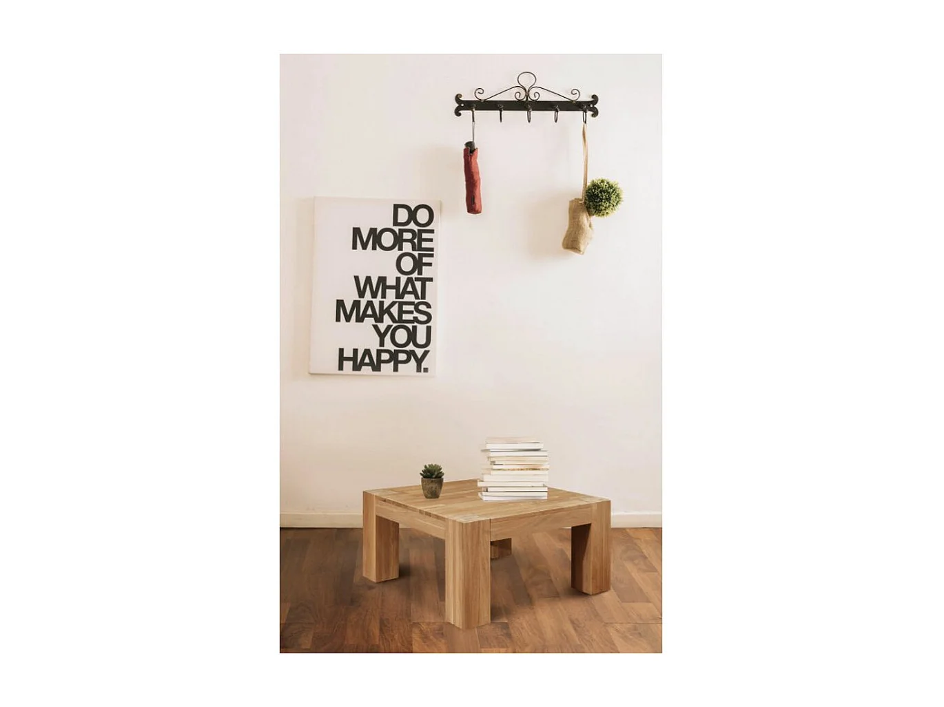 Table basse carrée en bois de chêne naturel Nordo 90cm