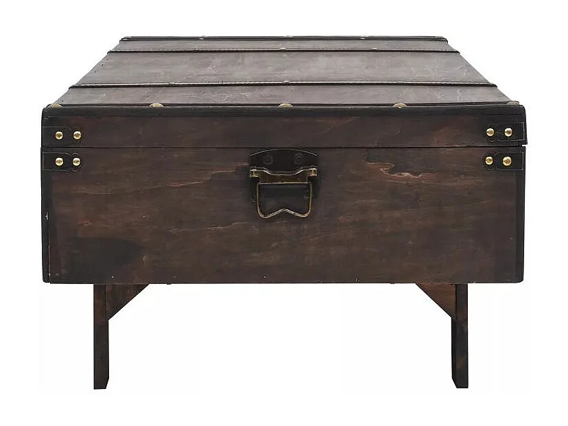 Table basse rectangulaire bois massif foncé recyclé Nova