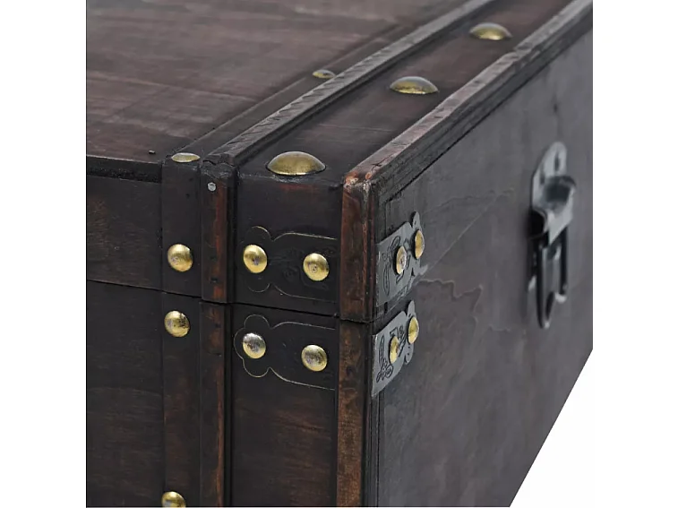 Table basse rectangulaire bois massif foncé recyclé Nova