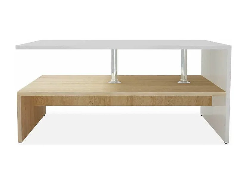 Table basse bois chêne clair et blanc Chickie L90xH42xP59