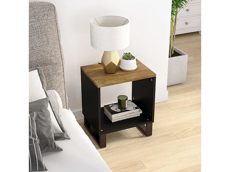 Table basse 40x31x46 Bois de manguier solide et d'ingénierie