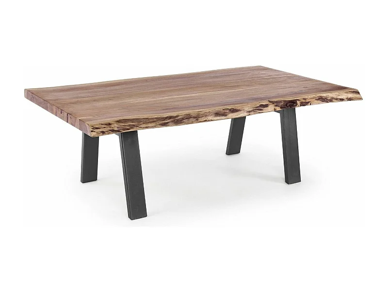 Table basse bois d'acacia et pieds acier gris Denia 115cm