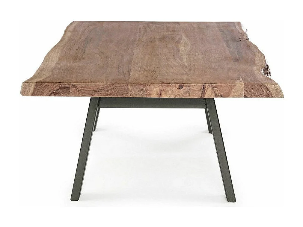 Table basse bois d'acacia et pieds acier gris Denia 115cm
