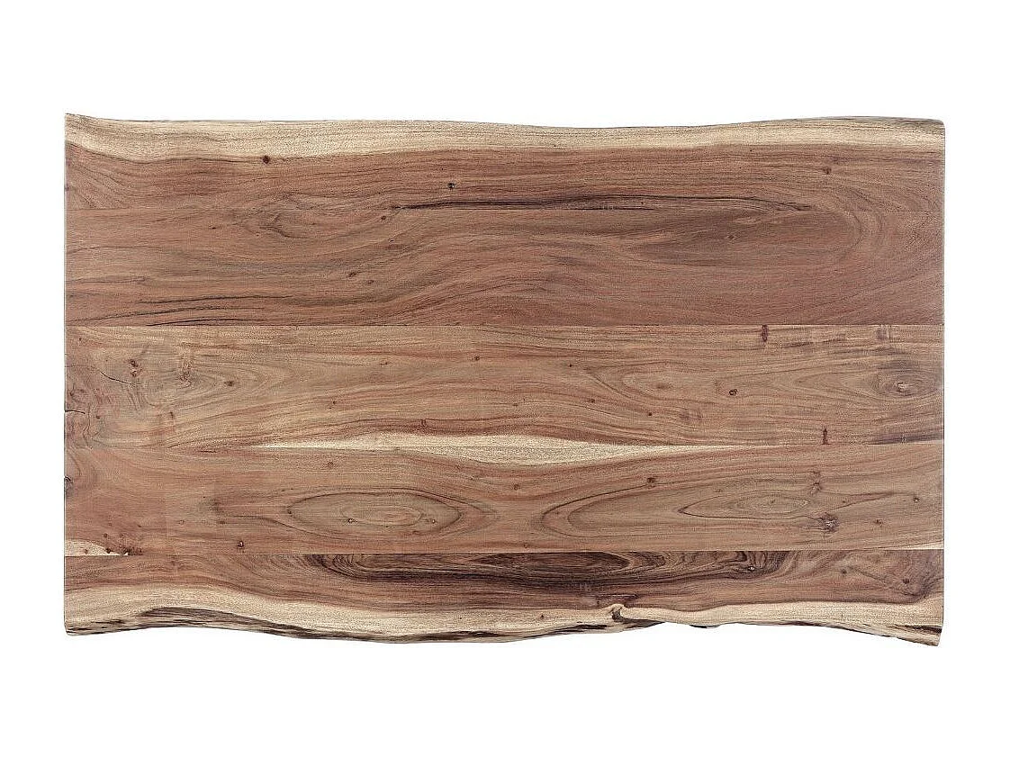 Table basse bois d'acacia et pieds acier gris Denia 115cm