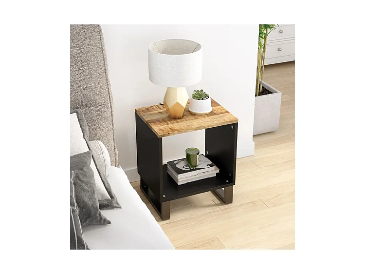 Salontafel 40x31x46 cm massief mangohout en bewerkt hout