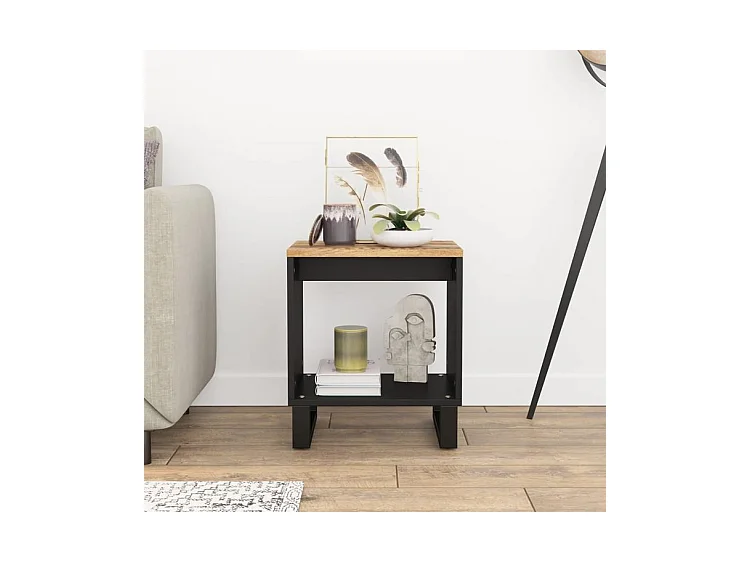 Salontafel 40x31x46 cm massief mangohout en bewerkt hout