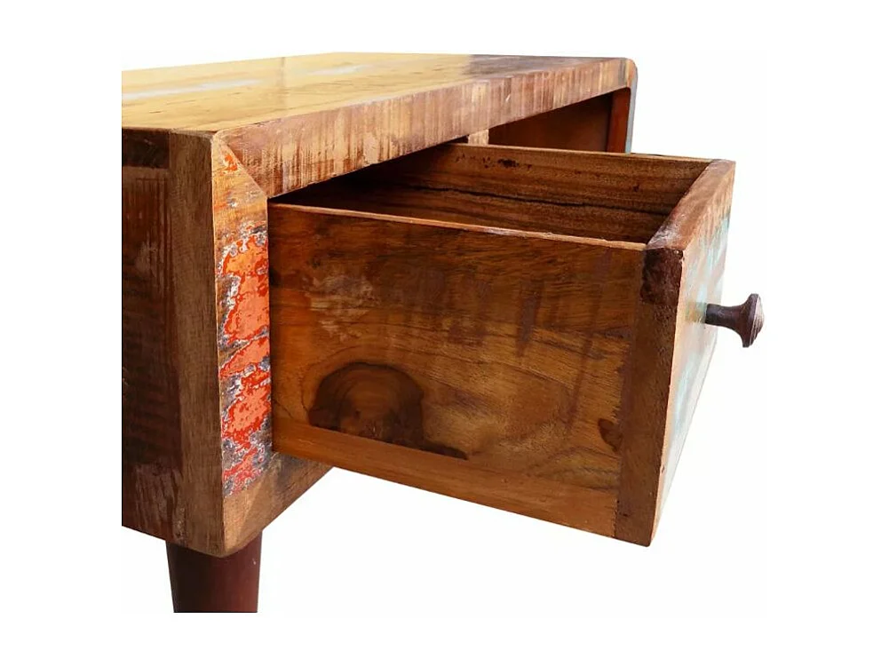 Table basse rectangulaire 1 tiroir bois massif recyclé Vitsa