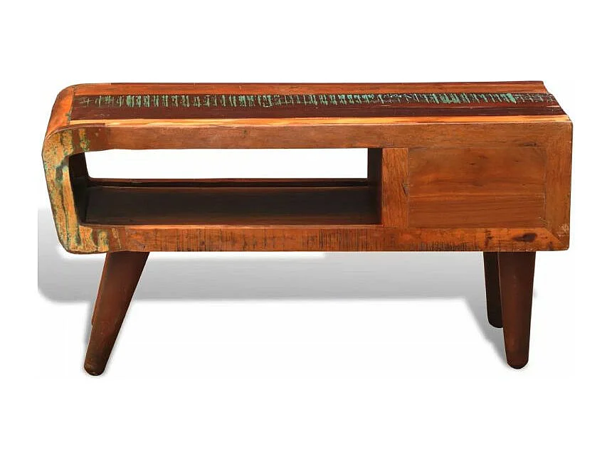 Table basse rectangulaire 1 tiroir bois massif recyclé Vitsa