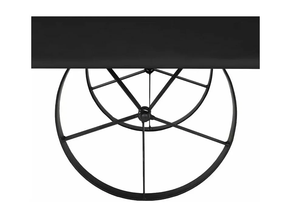 Table basse rectangulaire simili cuir et métal noir Pit