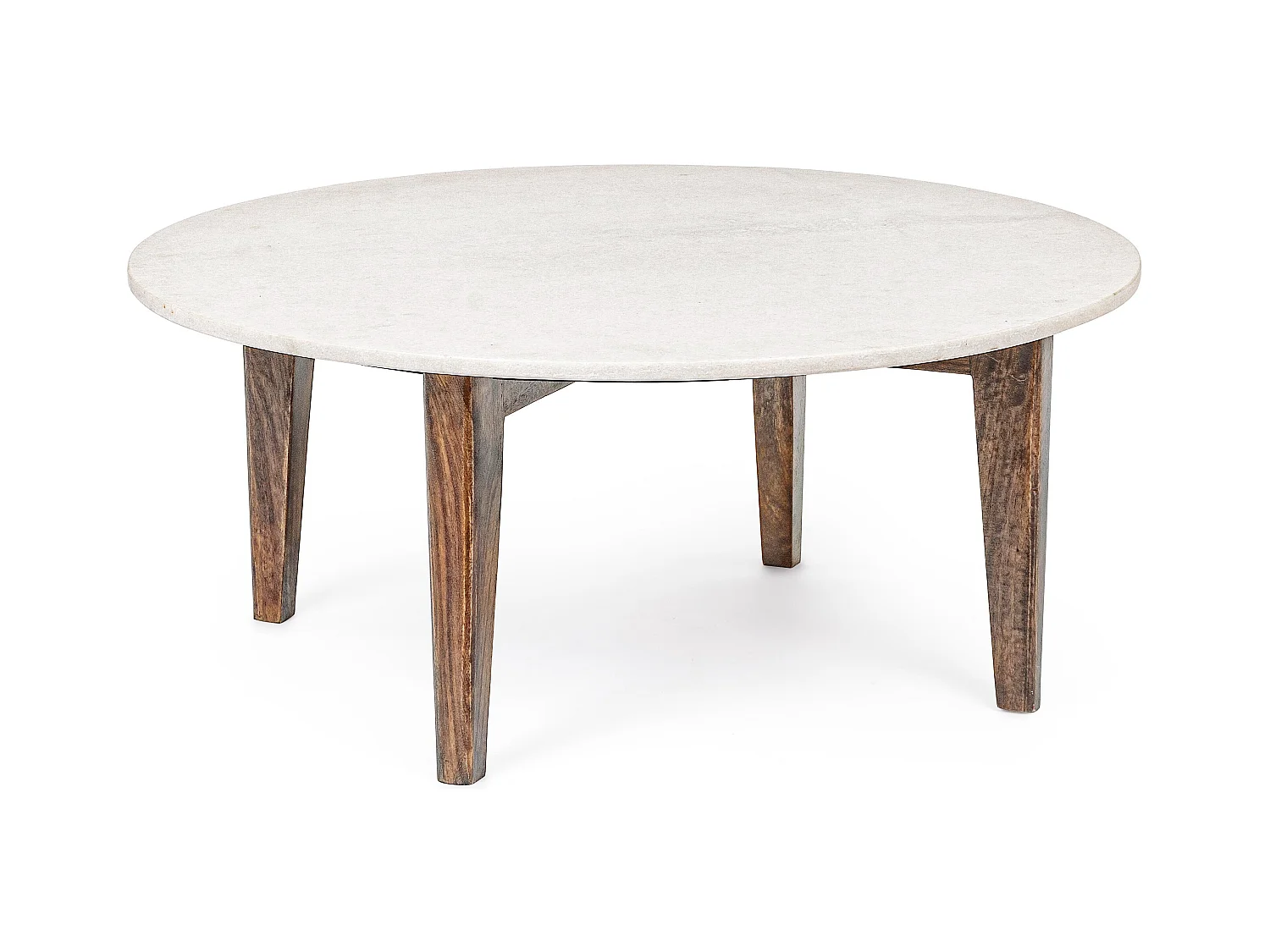 Table basse marbre blanc et marron Sylvie D 75cm