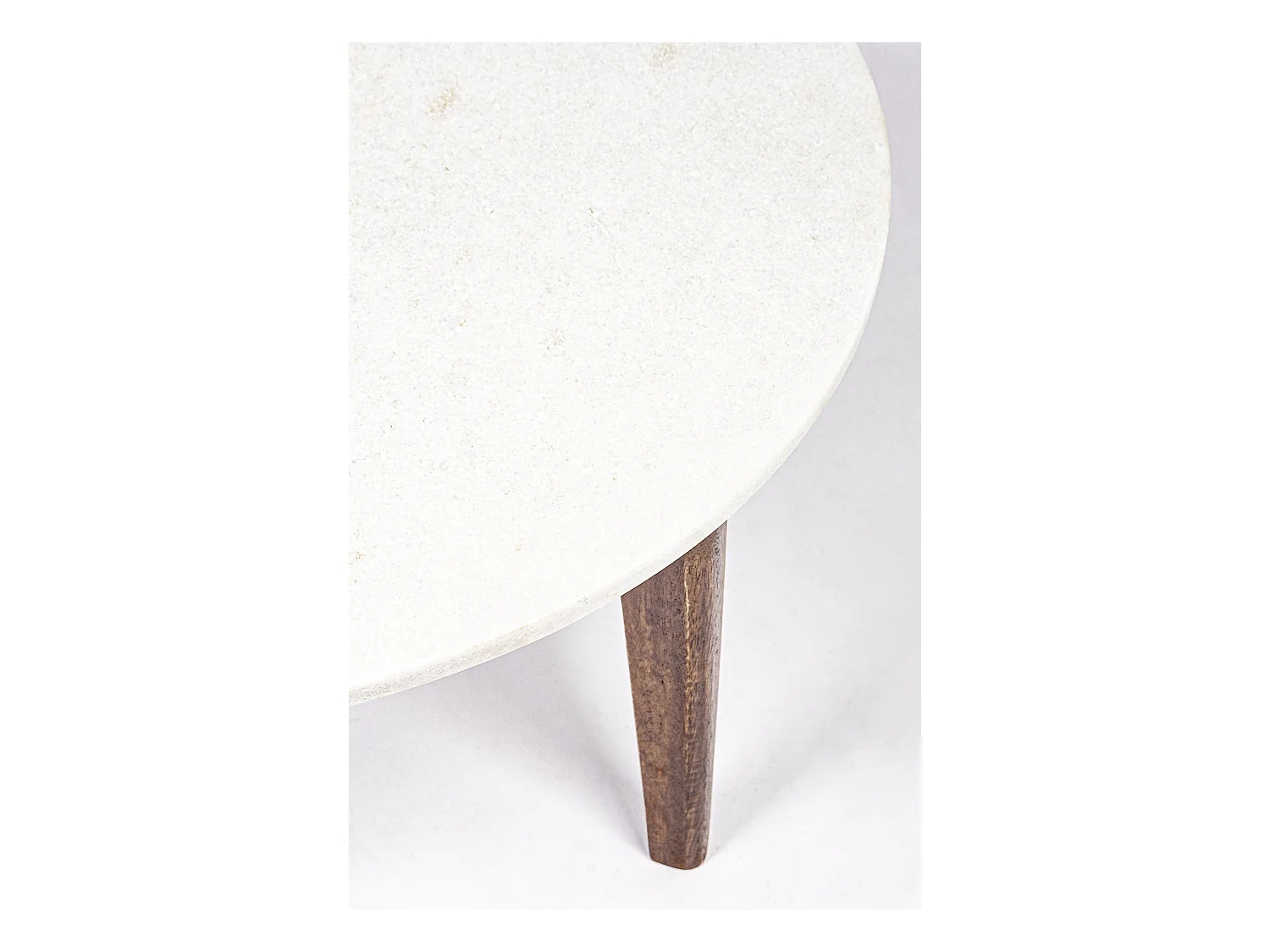 Sylvie salontafel van wit en bruin marmer D 75 cm