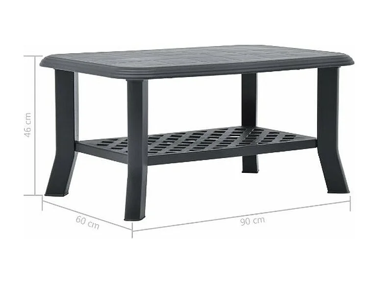 Table basse rectangulaire plastique anthracite Manu