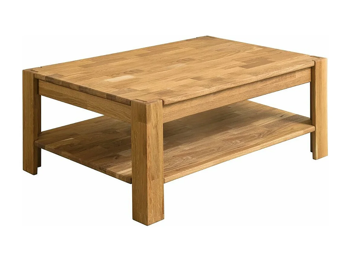 Table basse rectangulaire en bois de chêne massif Ritza 110cm