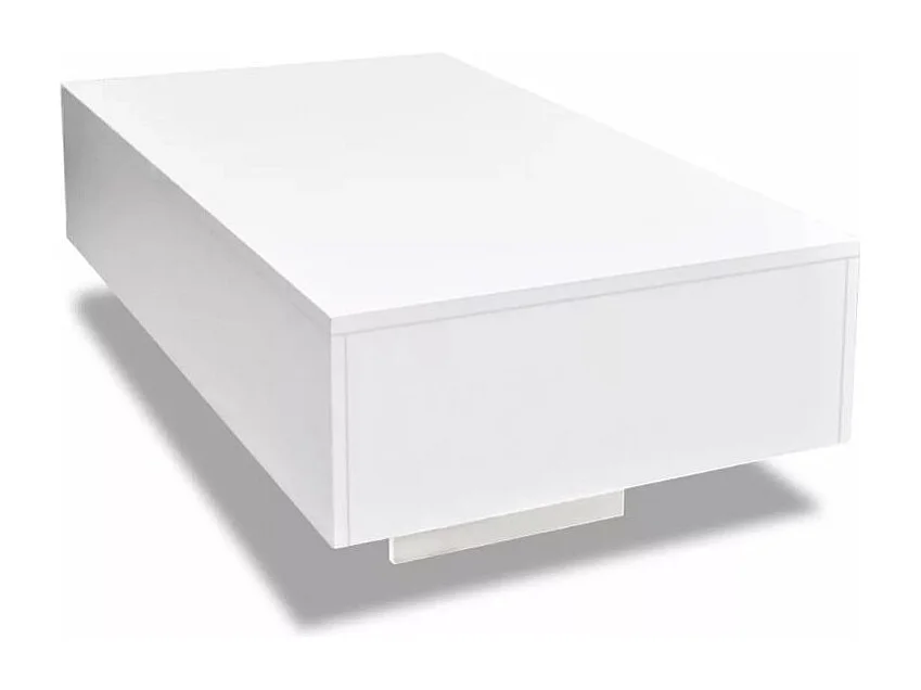 Table basse rectangulaire bois blanc brillant Winter L 85