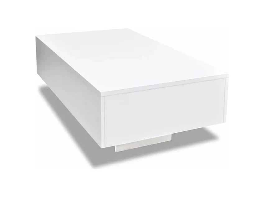 Table basse rectangulaire bois blanc brillant Winter L 85