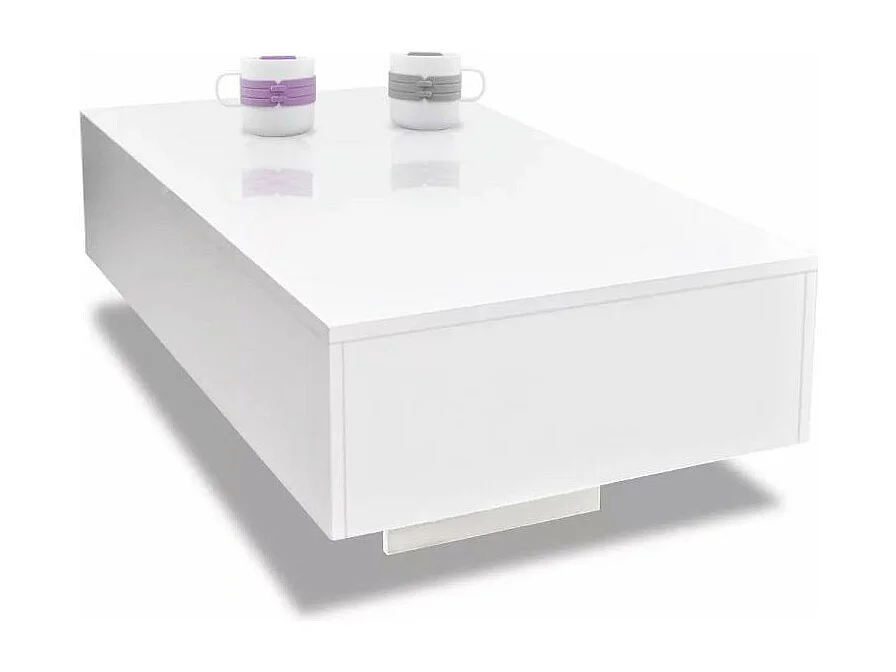 Table basse rectangulaire bois blanc brillant Winter L 85