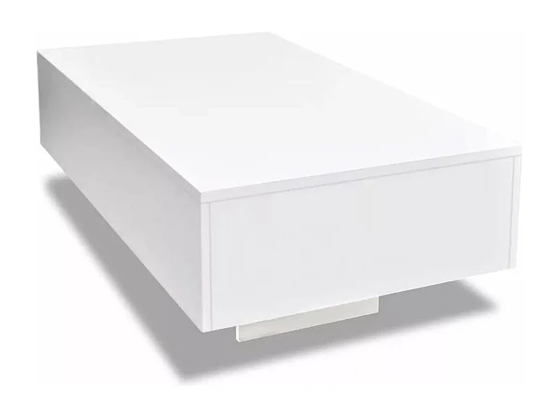 Table basse rectangulaire bois blanc brillant Winter L 85