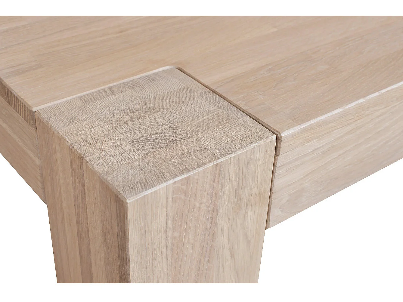 Table basse carrée en bois de chêne blanchi Nordo 90cm